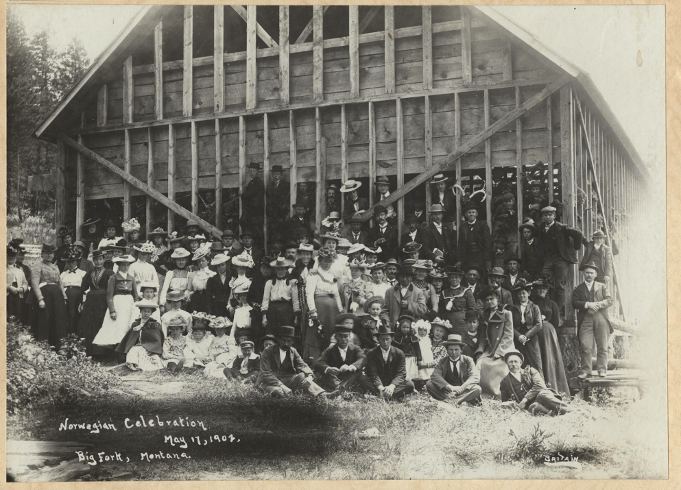 An early gathering in Bigfork, only a year after it was platted. Credit – NW Montana History Museum Collection