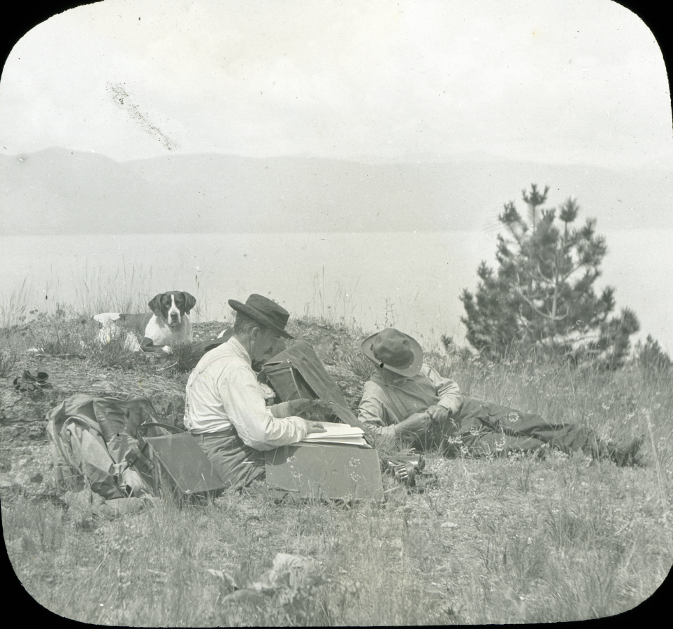 Dr. Elrod on Wildhorse Island early 1900s. Elrod Collection UM Mansfield Library