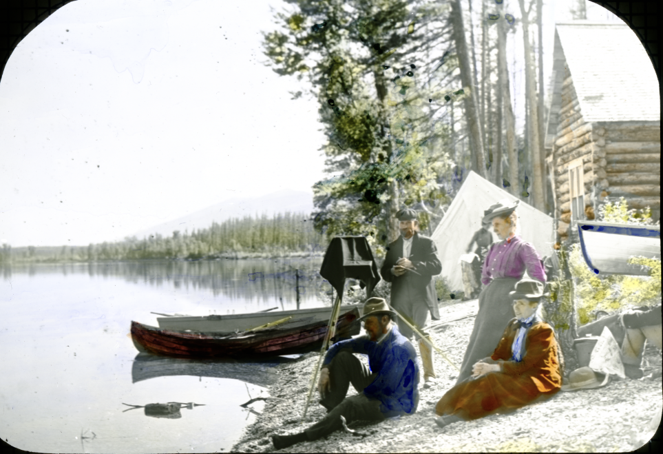 Students from FLBS in Bigfork on a trip to Swan Lake. Credit - Morton J. Elrod Collection, UM Mansfield Library