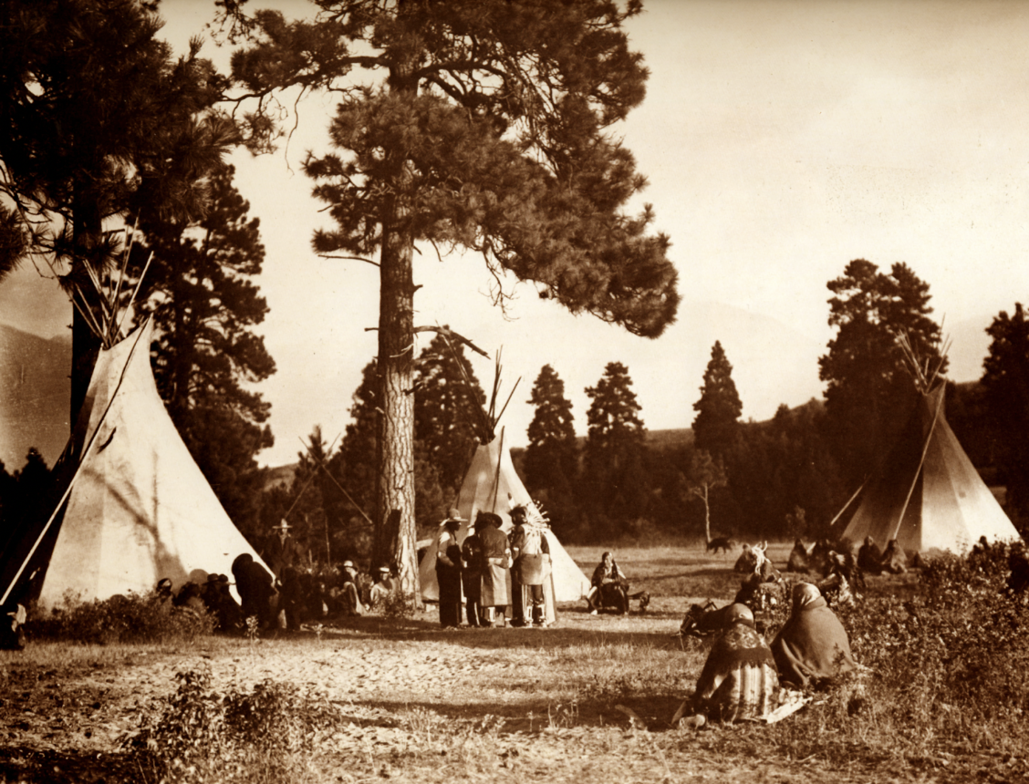 Flathead Valley encampment, photo by Edward Curtis. Credit - UM Mansfield Library
